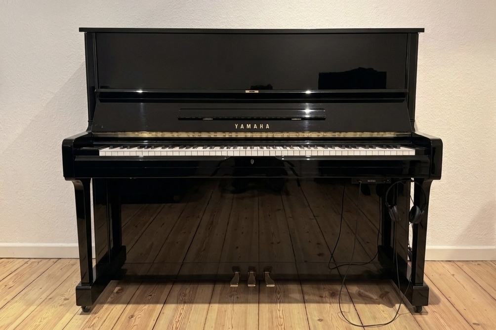 Yamaha U1 Silentklavier, Schwarz Hochglanz mit Adsilent 2 Silentsystem