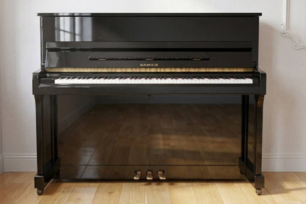 Gebrauchtes-Samick-Klavier, JS-115-Schwarz-Hochglanz